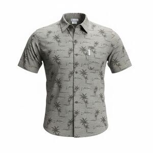 Columbia Sportswear Men's Button Up Short Sleeve Shirt Gray Size XXL Fishing